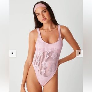 Frankie’s Bikinis x Pamela Anderson floral jacquard one piece swimsuit